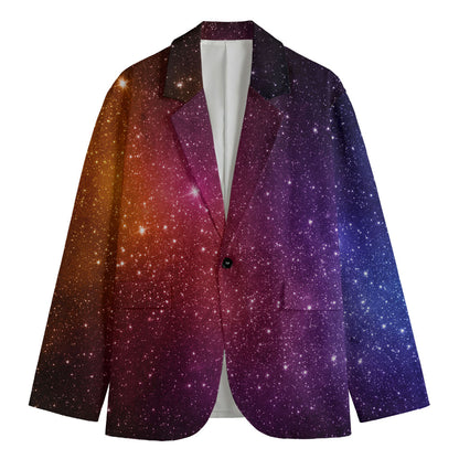 Colorful Stardust Galaxy Space Print Men's Blazer