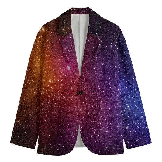 Colorful Stardust Galaxy Space Print Men's Blazer