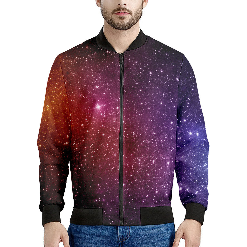 Colorful Stardust Galaxy Space Print Men's Bomber Jacket