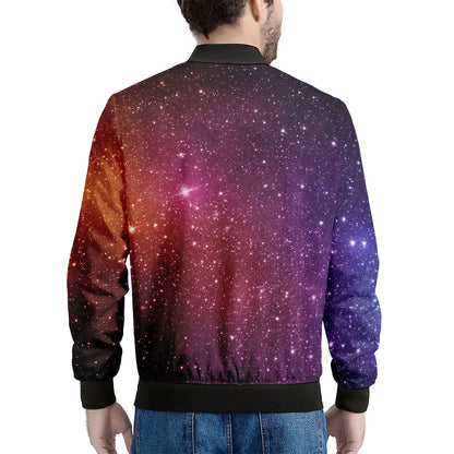 Colorful Stardust Galaxy Space Print Men's Bomber Jacket