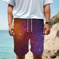 Colorful Stardust Galaxy Space Print Men's Cargo Shorts