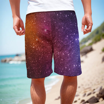 Colorful Stardust Galaxy Space Print Men's Cargo Shorts