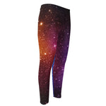 Colorful Stardust Galaxy Space Print Men's Compression Pants