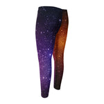 Colorful Stardust Galaxy Space Print Men's Compression Pants