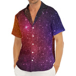 Colorful Stardust Galaxy Space Print Men's Deep V-Neck Shirt