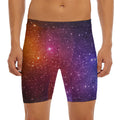 Colorful Stardust Galaxy Space Print Men's Long Boxer Briefs