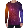 Colorful Stardust Galaxy Space Print Men's Long Sleeve T-Shirt