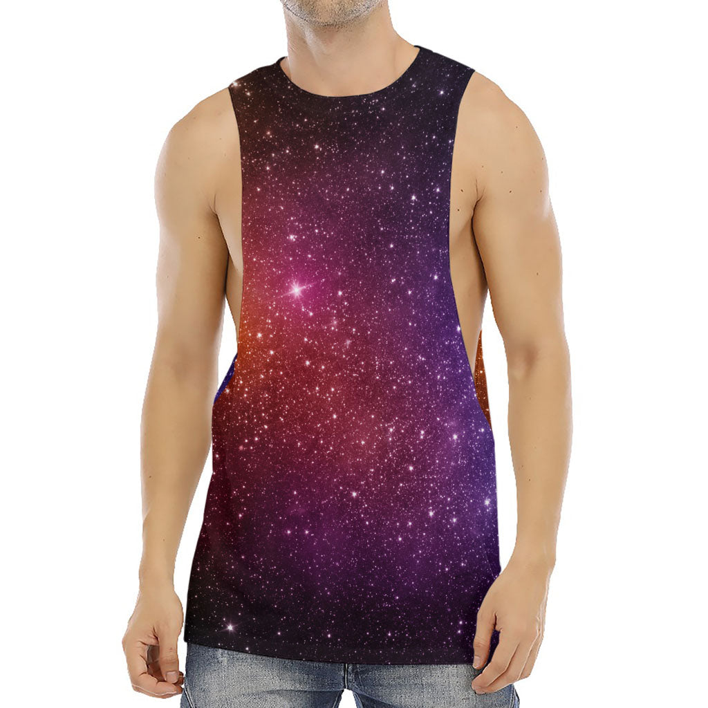 Colorful Stardust Galaxy Space Print Men's Muscle Tank Top