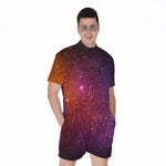 Colorful Stardust Galaxy Space Print Men's Rompers