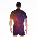 Colorful Stardust Galaxy Space Print Men's Rompers