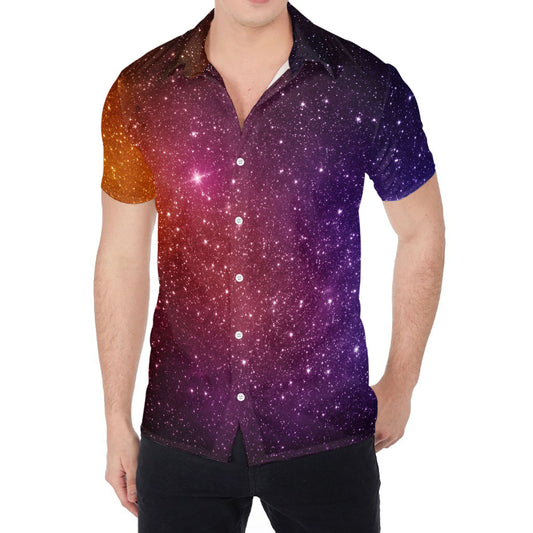 Colorful Stardust Galaxy Space Print Men's Shirt