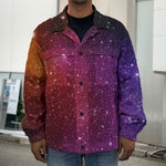 Colorful Stardust Galaxy Space Print Men's Shirt Jacket