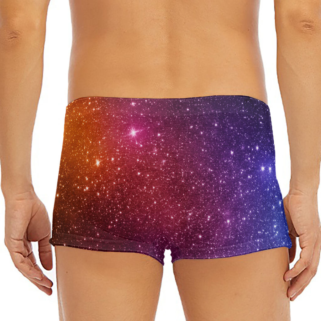 Colorful Stardust Galaxy Space Print Men's Short Boxer Briefs