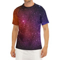 Colorful Stardust Galaxy Space Print Men's Short Sleeve Rash Guard