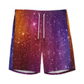 Colorful Stardust Galaxy Space Print Men's Athletic Shorts