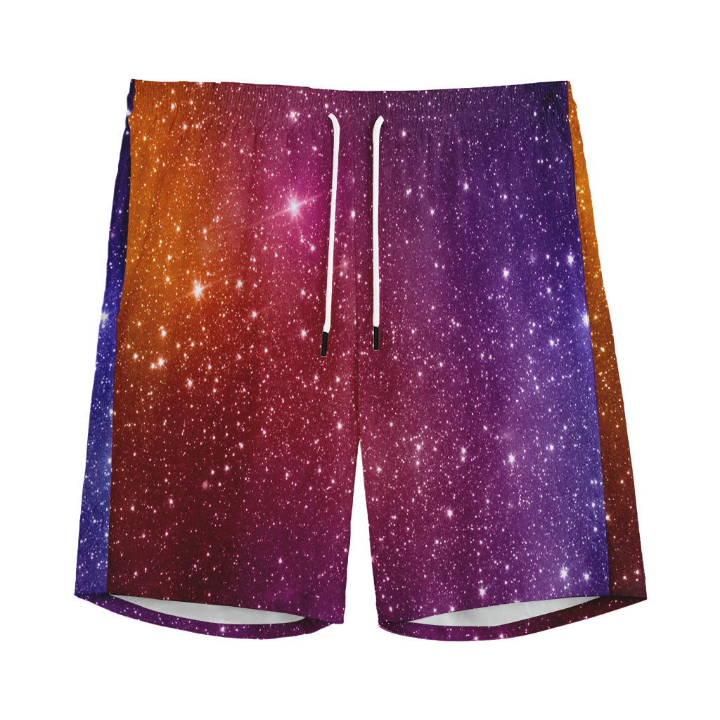 Colorful Stardust Galaxy Space Print Men's Sports Shorts