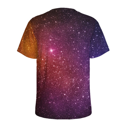 Colorful Stardust Galaxy Space Print Men's Sports T-Shirt
