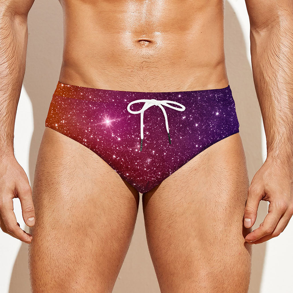 Colorful Stardust Galaxy Space Print Men's Swim Briefs