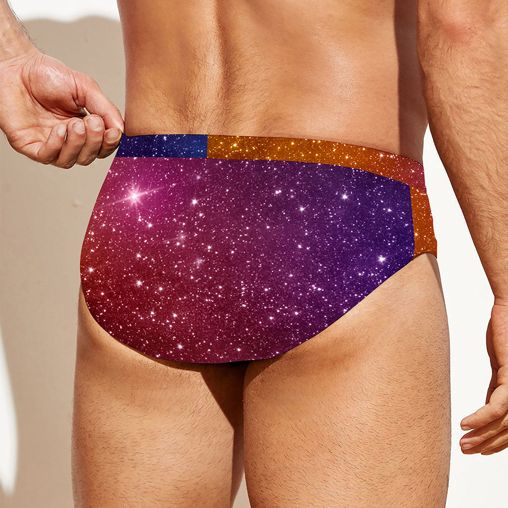 Colorful Stardust Galaxy Space Print Men's Swim Briefs