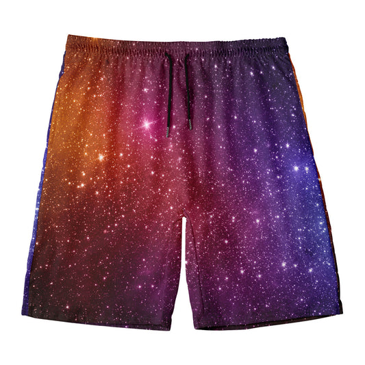 Colorful Stardust Galaxy Space Print Men's Swim Trunks
