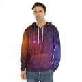 Colorful Stardust Galaxy Space Print Men's Velvet Pullover Hoodie