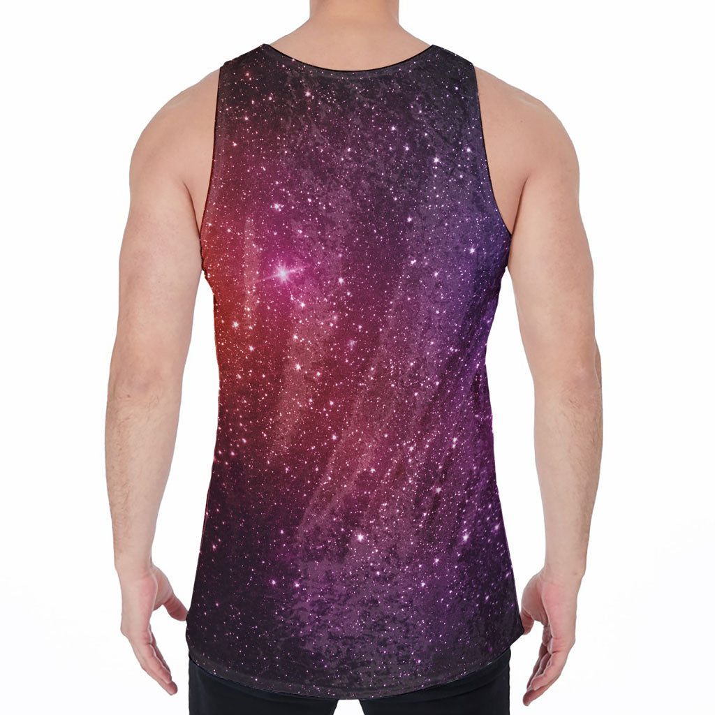 Colorful Stardust Galaxy Space Print Men's Velvet Tank Top