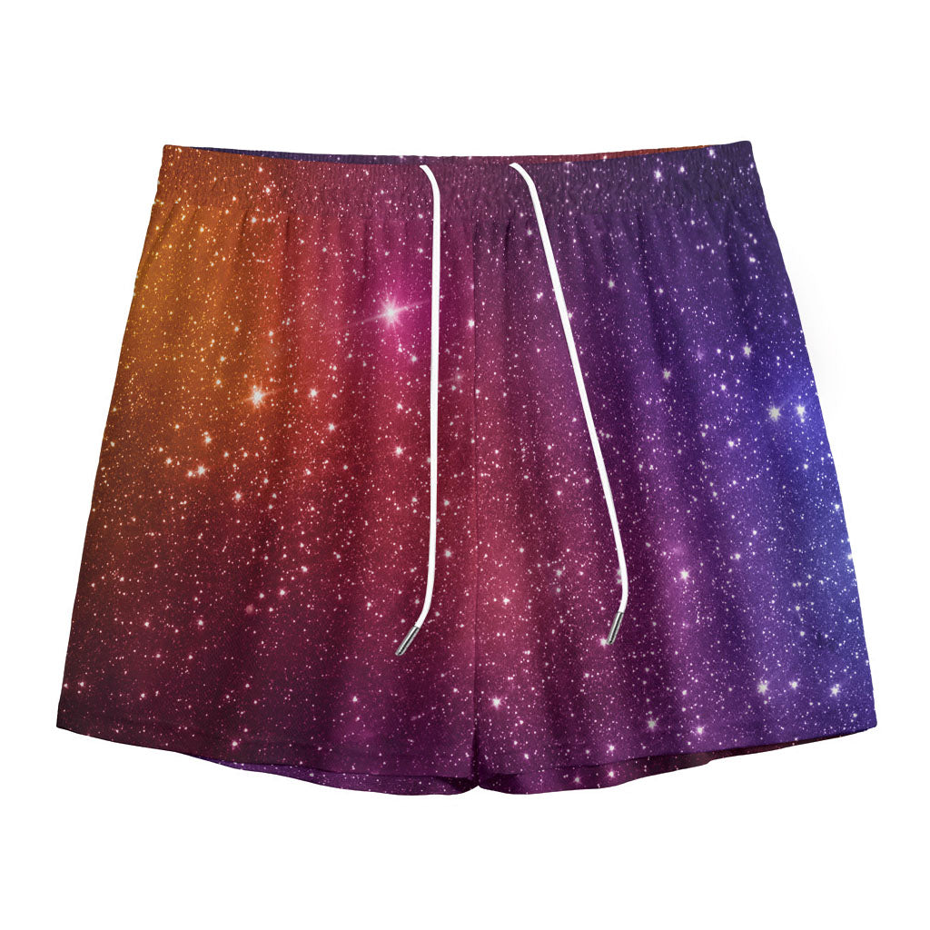 Colorful Stardust Galaxy Space Print Mesh Shorts
