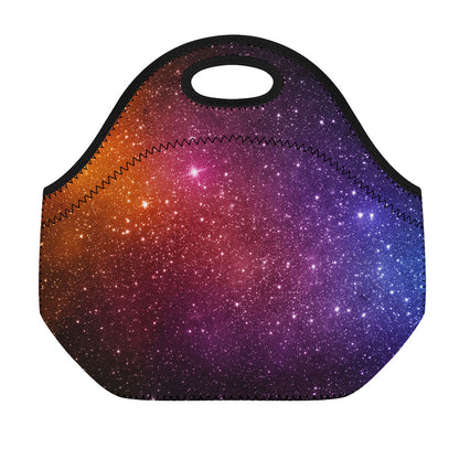 Colorful Stardust Galaxy Space Print Neoprene Lunch Bag
