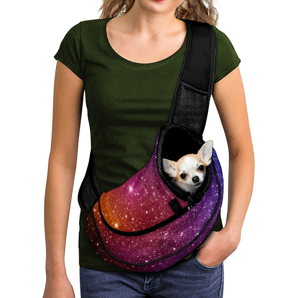 Colorful Stardust Galaxy Space Print Pet Sling Carrier