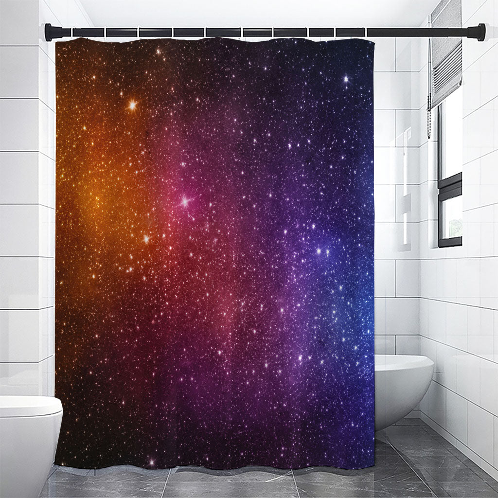 Colorful Stardust Galaxy Space Print Premium Shower Curtain