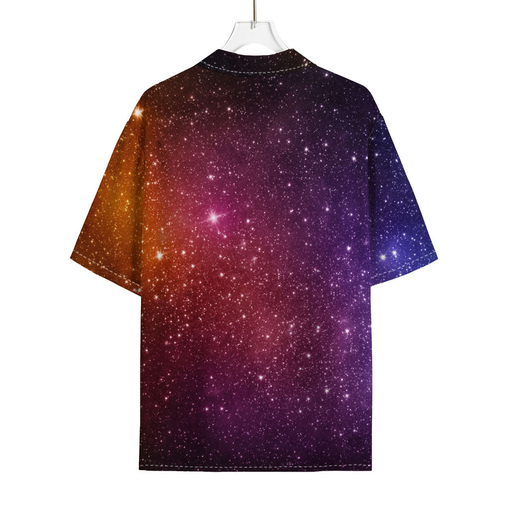 Colorful Stardust Galaxy Space Print Rayon Hawaiian Shirt