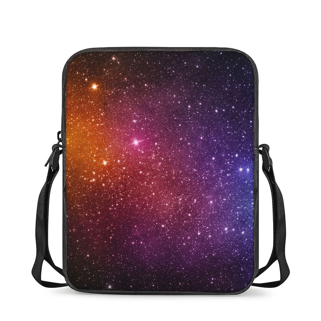 Colorful Stardust Galaxy Space Print Rectangular Crossbody Bag
