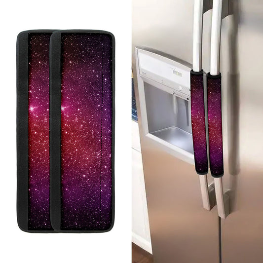 Colorful Stardust Galaxy Space Print Refrigerator Handle Covers