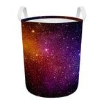 Colorful Stardust Galaxy Space Print Round Laundry Basket