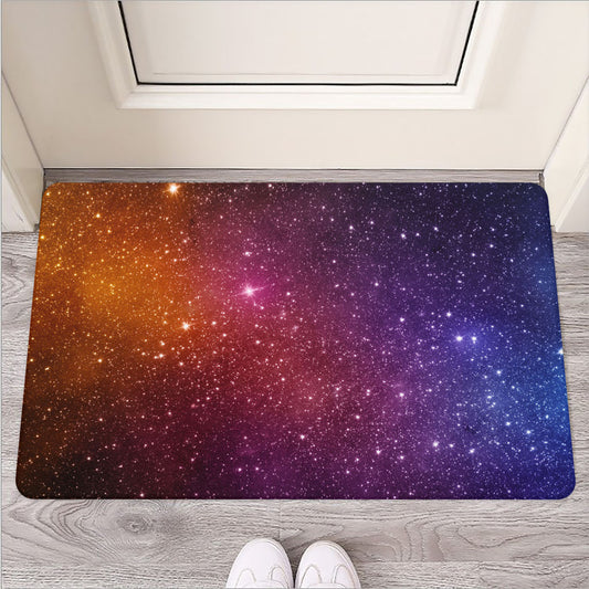 Colorful Stardust Galaxy Space Print Rubber Doormat