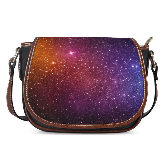 Colorful Stardust Galaxy Space Print Saddle Bag