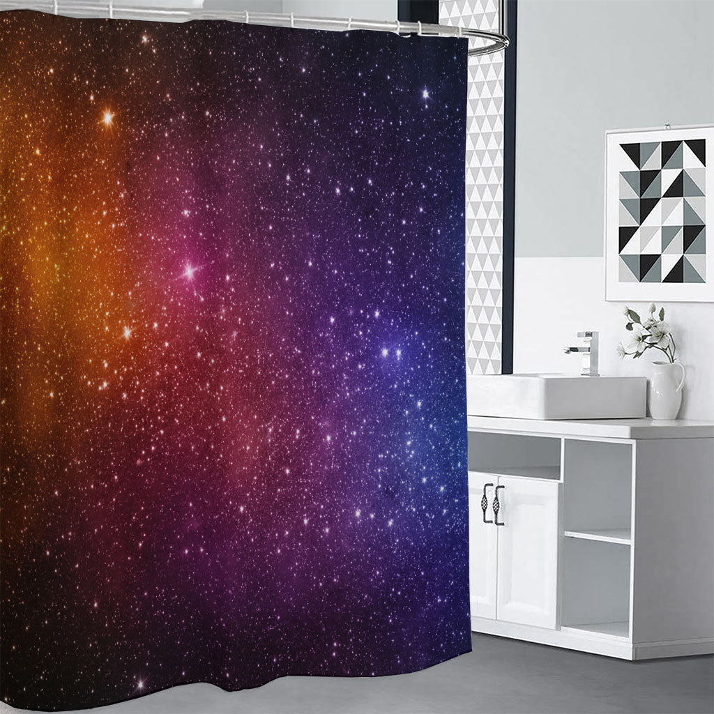 Colorful Stardust Galaxy Space Print Shower Curtain