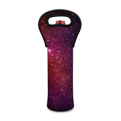Colorful Stardust Galaxy Space Print Single Neoprene Wine Tote