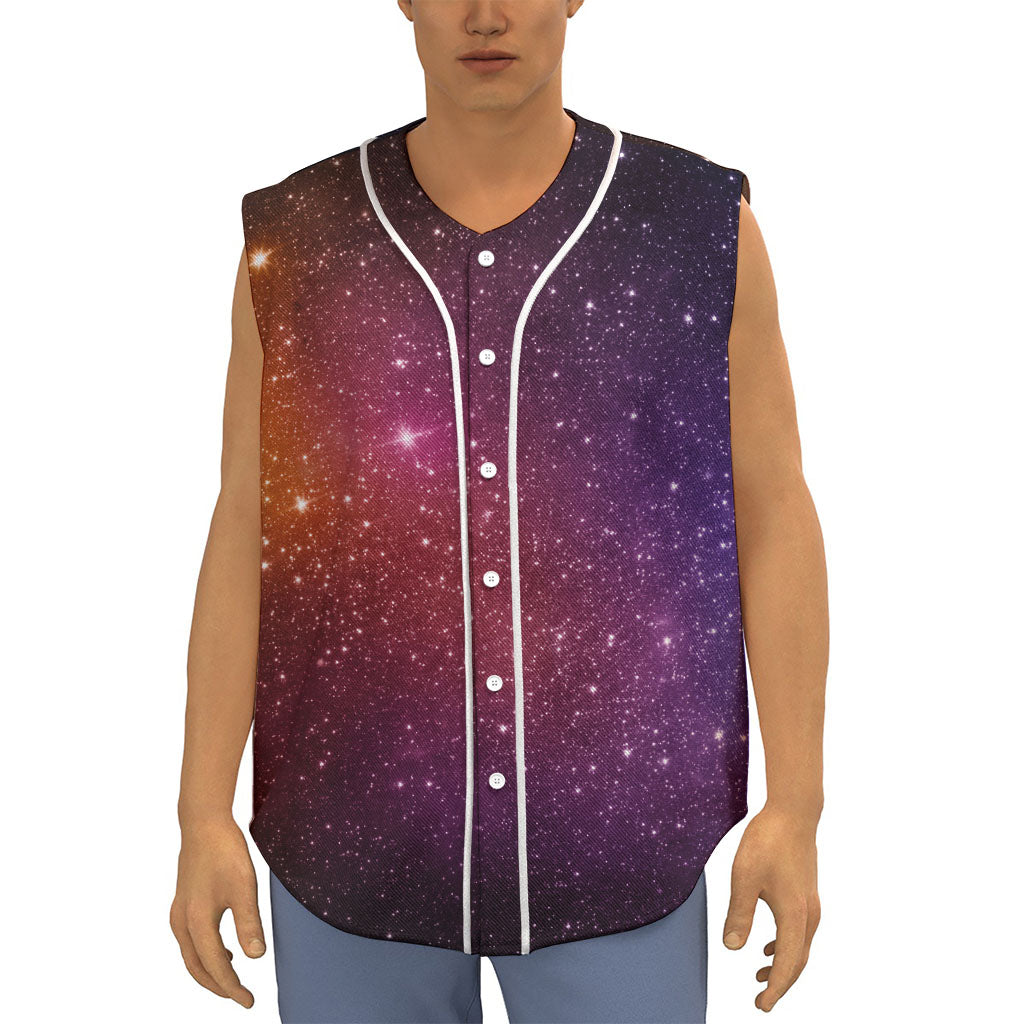 Colorful Stardust Galaxy Space Print Sleeveless Baseball Jersey