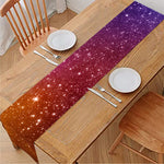 Colorful Stardust Galaxy Space Print Table Runner
