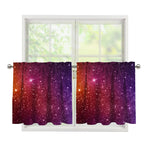 Colorful Stardust Galaxy Space Print Tier Curtains