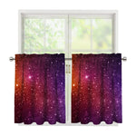 Colorful Stardust Galaxy Space Print Tier Curtains