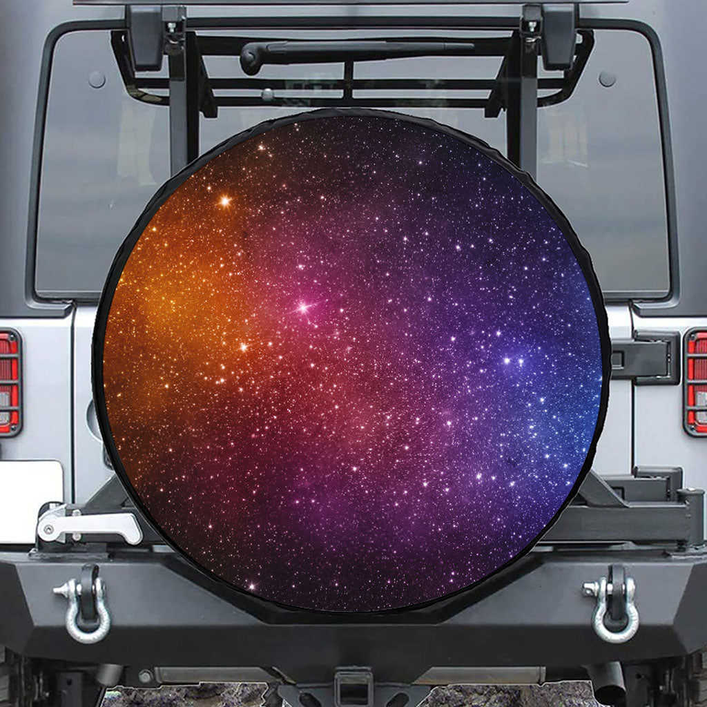 Colorful Stardust Galaxy Space Print Tire Cover