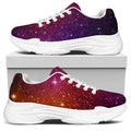 Colorful Stardust Galaxy Space Print White Chunky Shoes