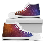 Colorful Stardust Galaxy Space Print White High Top Sneakers