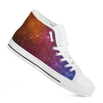 Colorful Stardust Galaxy Space Print White High Top Sneakers