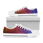 Colorful Stardust Galaxy Space Print White Low Top Sneakers