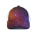 Colorful Stardust Galaxy Space Print White Mesh Trucker Hat