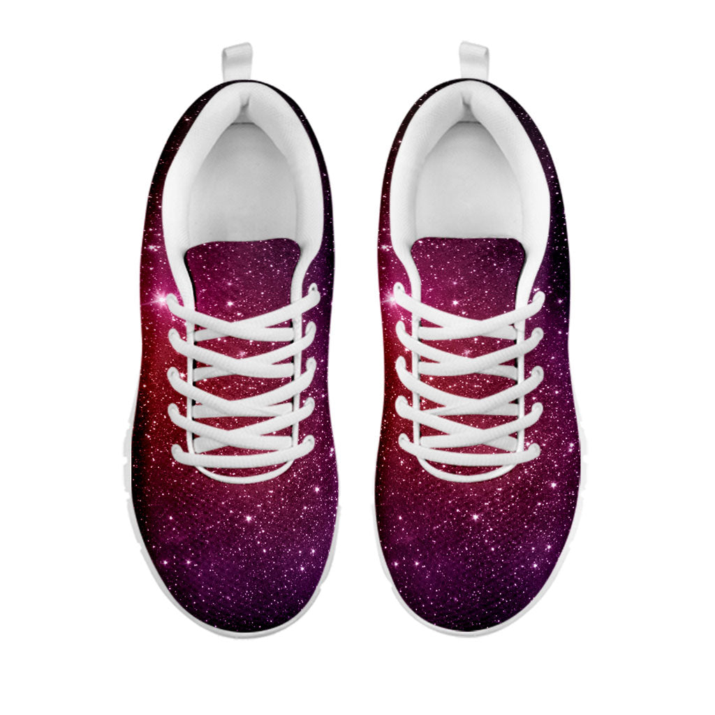Colorful Stardust Galaxy Space Print White Running Shoes