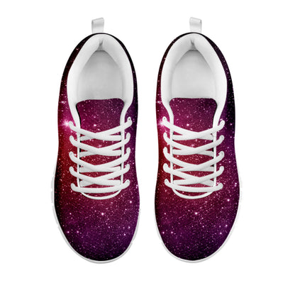 Colorful Stardust Galaxy Space Print White Running Shoes